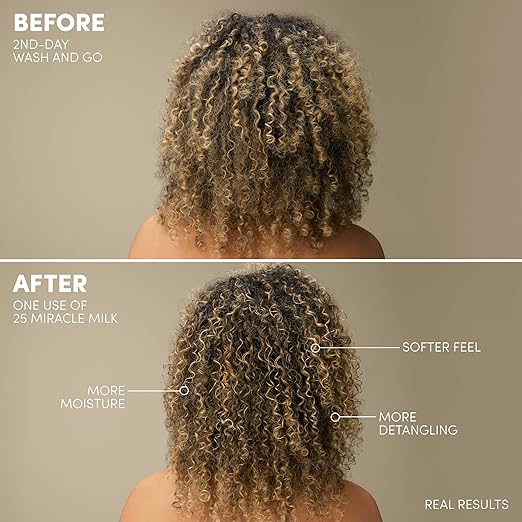 Mizani 25 Benefit Miracle Milk Leave in Conditioner - Heat Protectant &amp Detangler Spray With Coconut Oil For Frizzy &amp Curly Hair