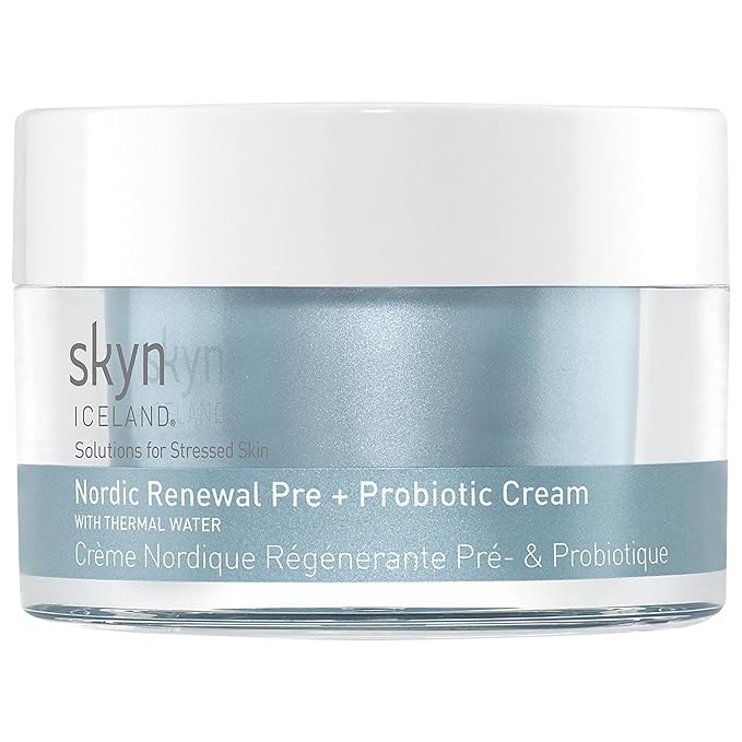 skyn ICELAND Nordic Renewal Pre and Probiotic Face Cream Supports Skin Microbiome Barrier Hydration and Radiance. Moisturizer for Dry Sensitive Skin 1.6 Fl Oz