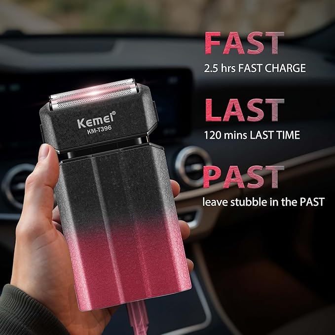 KEMEI Electric Razor for MenShaversFoil ShaverMens Electric Razors for Shaving Face/Beard Men's Electric ShaversCordlessUSB-C Fast RechargeableClose ShaveTravel/Home/BarberKEMEI T396