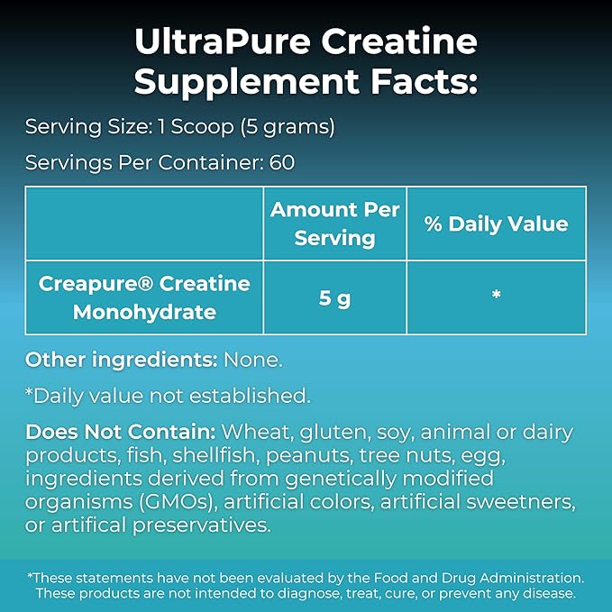 MYOXCIENCE Creapure® Creatine Monohydrate | Supports Strength &amp Muscle Mass Cognition and Lean Body Mass | Unflavored 60 Servings