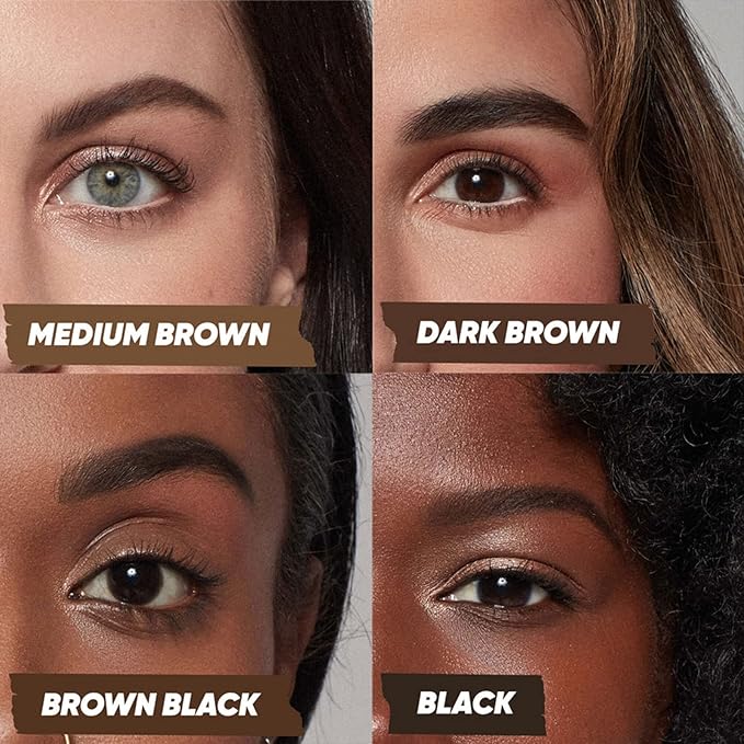 Kosas Brow Pop - Longwear Eyebrow Makeup Dual-Sided Defining Pencil with Castor Oil for Soft Natural Look of Real Hair - Black