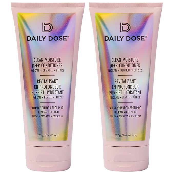 DAILY DOSE (2Pack 6oz Deep Conditioner Hair Mask/Masque - Treatment for Dry Damaged &amp Colored Treated Hair - Paraben Free Phthalates Free Vegan &amp Cruelty Free - for All Hair Types