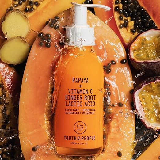 Youth To The People Superfruit Facial Cleanser - Papaya + Vitamin C Gentle Exfoliating Face Wash Cellular Skin Renewal with AHA + BHA Evens Skin Tone &amp Texture for Soft + Radiant Skin Sulfate-f