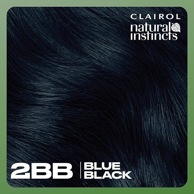 Clairol Natural Instincts Demi-Permanent Hair Dye 2BB Blue Black Hair Color Pack of 3