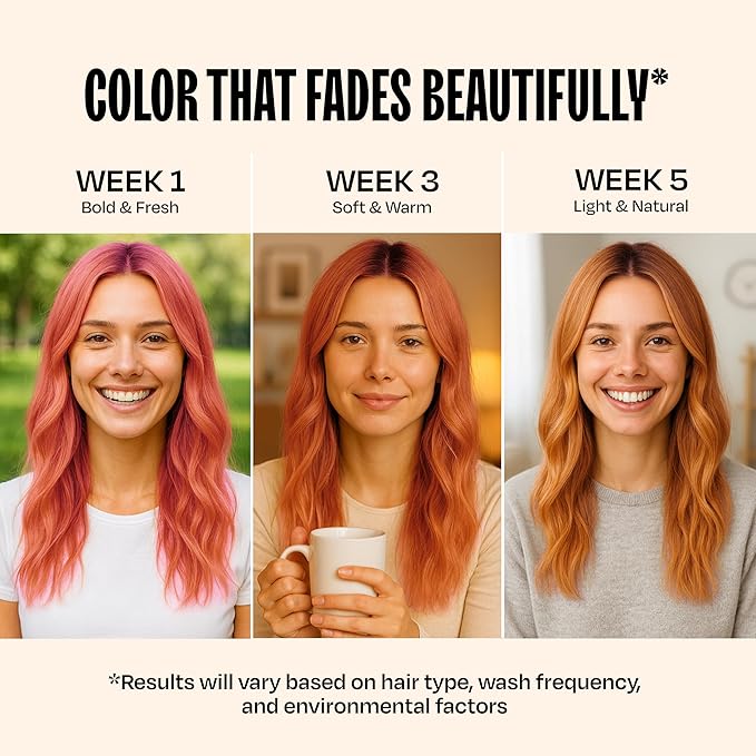 Overtone Semi Permanent Hair Color Conditioner Desert Rose 8 oz Nourishing Damage-Free Color Depositing Mask for All Hair Types with Shea Butter &amp Coconut Oil Vegan &amp Cruelty-Free