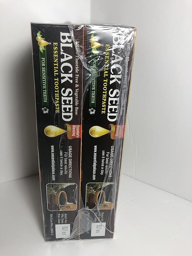 Essential Palace Organic Black Seed Toothpaste 100% Fluoride Free &amp Vegetable Base (6 pack) 6.5oz