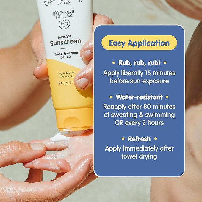 Tubby Todd Face and Body Mineral Sunscreen Kit for Baby Toddler and Kids - Sunscreen 4 Fl Oz and Sunstick 0.5 Oz Duo Bundle - Fragrance-Free