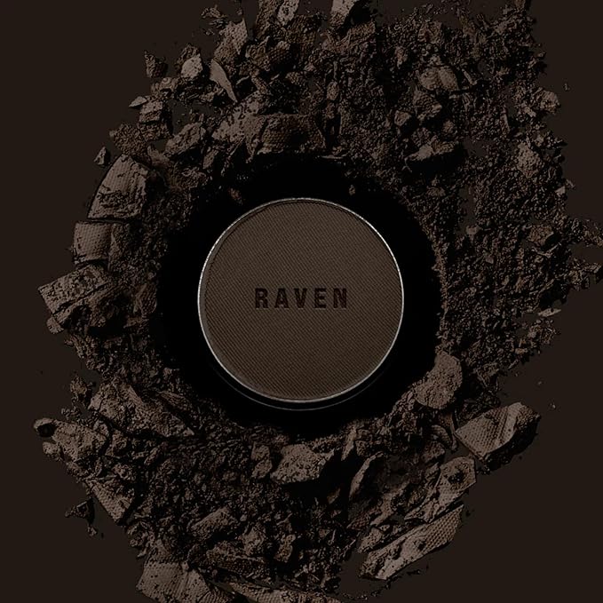 Joey Healy Luxe Brow Powder Natural and Soft Definition Eyebrow Powder Waterproof Brow Makeup Formula Raven (Charcoal)