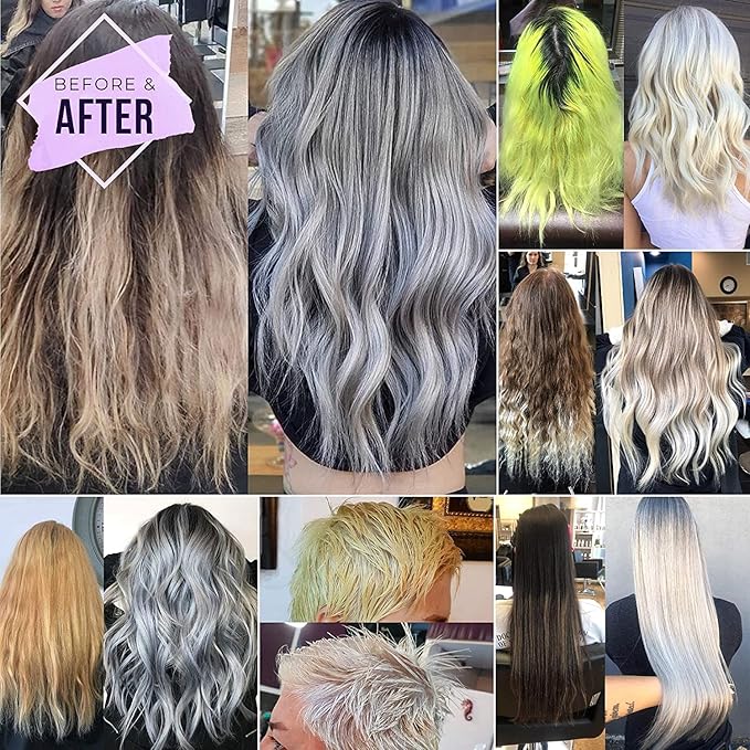 Fanola No Yellow Purple Hair Mask - Acidic pH Deep Conditioning Hair Mask for Blonde Bleached &amp Grey Shades - Intense Violet Pigment Neutralizes Brassy Tones (33.8 Fl oz)