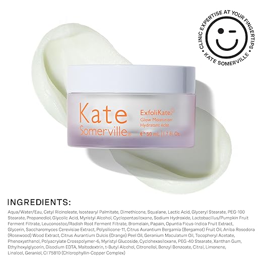 Kate Somerville ExfoliKate Glow Moisturizer ? Clinically Formulated Daily Face Cream Gently Exfoliates and Hydrates 1.7 Fl Oz