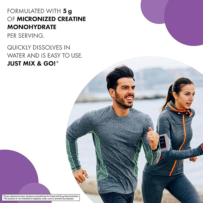 BlueBonnet Nutrition Micronized Creatine Monohydrate 5 g ? Supports Lean Muscle Mass* - Non-GMO Vegan Kosher Certified Gluten-Free Soy-Free Milk-Free ? Unflavored 10.58 OZ 60 Servings