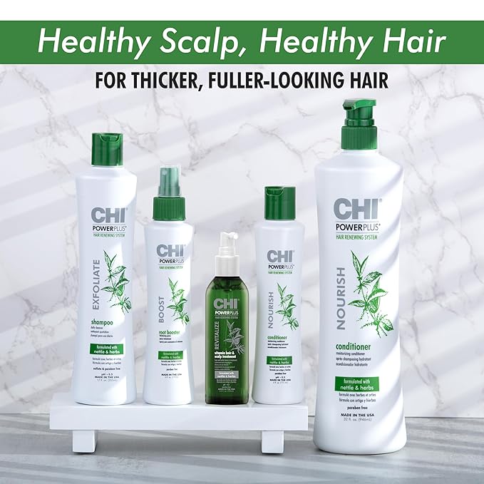 CHI PowerPlus Revitalizing Hair Treatment Relieves Tightness &amp Dryness Made With Botanicals &amp Vitamins to Nourish Balance &amp Stimulate Scalp 3 Oz