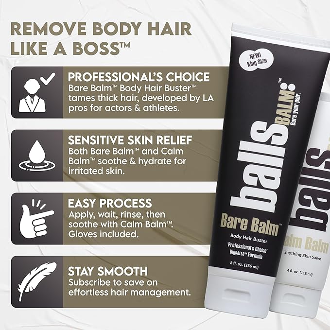 The Bare Pair Triple Pro Pac King Kombo - Body Hair Management System (w/Exfoliating Glove)