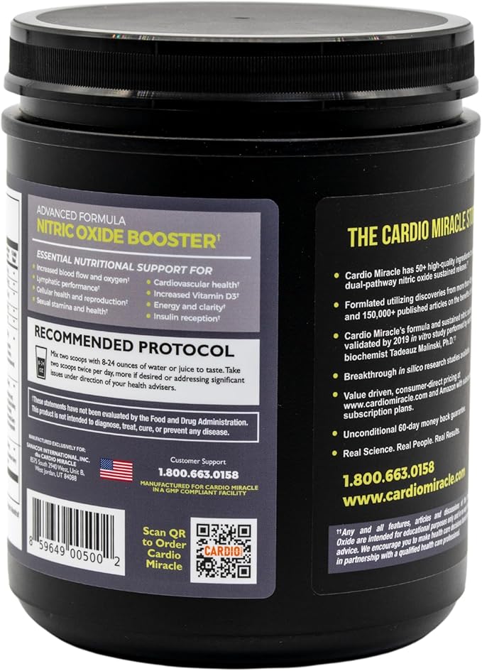Cardio Miracle Nitric Oxide Supplement with Super Beets 90 Servings - Beet Root Powder with L-Arginine to Support Circulation Blood Flow Energy Endurance Stamina &amp Heart Health for Men and Wom