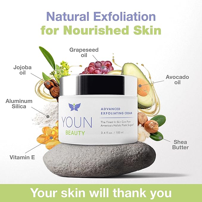 YOUN Beauty Wash-Off Exfoliating Face Wash by Dr. Anthony Youn ? Paraben-Free Gentle Face Exfoliator with Shea Butter Vitamin E Jojoba Oil and Grapeseed Oil (100 ml)