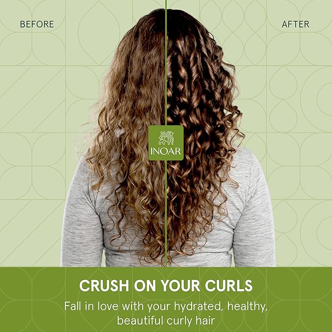 Inoar Meu Cacho Meu Crush Hair Mask with Plant-Based Collagen &amp Vitamin E for Deep Hydration &amp Curl Definition 17.6 oz