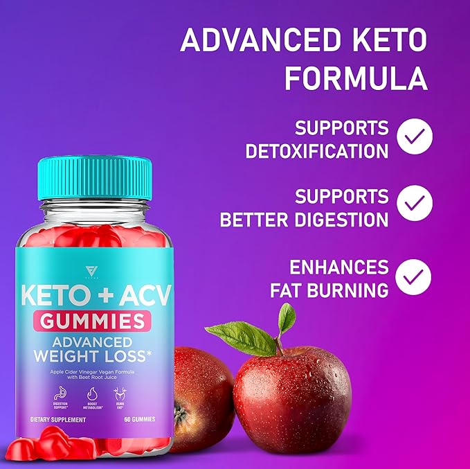 (3 Pack) Keto ACV Gummies Advanced Weight Loss ACV Keto Gummies for Weight Loss Women Men Keto + 1000MG Apple Cider Vinegar Advanced Fat Burn Dietary Support Gummy Supplement Formula (180 Gummies)