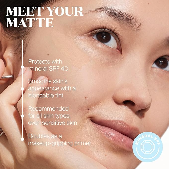 Supergoop! Mineral Mattescreen (SPF 40) - 45 mL - Mineral Oil-Free Broad Spectrum Sunscreen - Smooths Skin?™s Appearance Minimizes Pores &amp Controls Shine - Water &amp Sweat Resistant