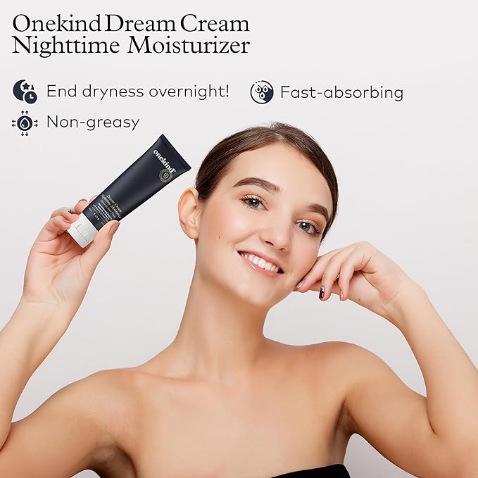 Onekind Dream Cream Night Moisturizer ? Hydrating Anti-Aging Face Cream with Squalane Rosehip &amp Shea Butter ? Fragrance-Free Vegan for Dry &amp Sensitive Skin ? 1.7 oz