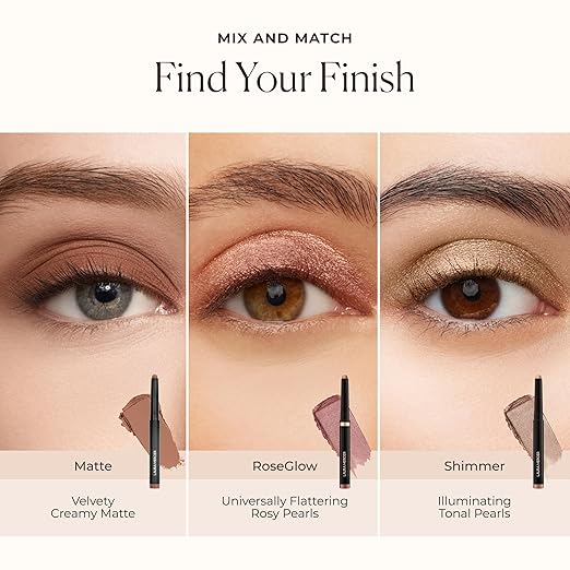 Laura Mercier Caviar Stick Cream Eyeshadow: Shimmer and Matte Finishes 24HR Wear Long Lasting Rich Color Easily Blendable and Buildable Waterproof Hyaluronic Acid Infused