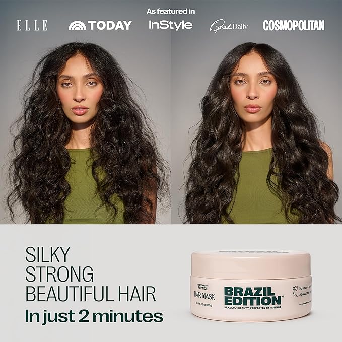 Hair Mask for Damaged Hair ? Deep Repair Treatment Anti-Frizz Split End Repair Hydrating Mask for Curly Color-Treated Hair All Hair Types Shine Boost Vegan 7 oz