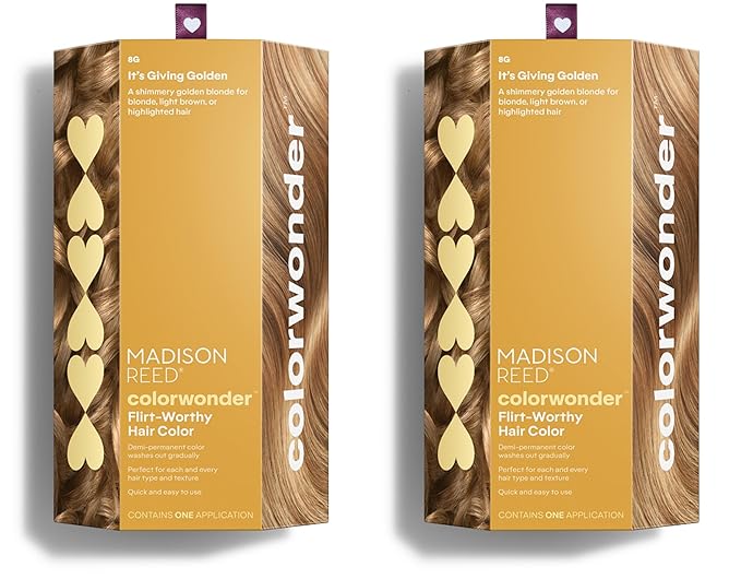 Madison Reed colorwonder Demi-Permanent Hair Color Effortless At-Home Hair Dye Ammonia-Free Cruelty-Free It's Giving Golden (8G Golden Bold) Pack of 2