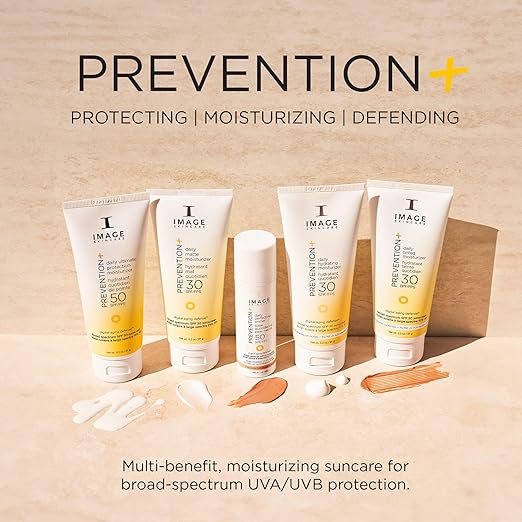 IMAGE Skincare PREVENTION+ Daily Ultimate Protection Moisturizer SPF 50 Face Sunscreen Lotion Zinc Oxide Blendable with No White Cast 3.2 oz