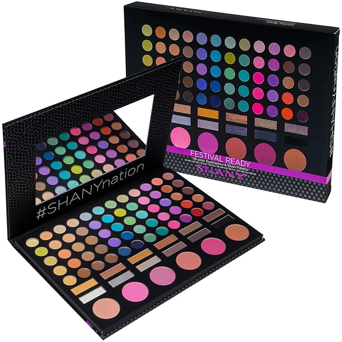 SHANY Festival Ready Palette - Highly Pigmented Blendable Eye shadows Makeup Blush and Face powder Makeup Kit with 78 Colors - Makeup Palette