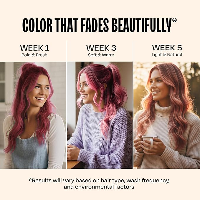 oVertone Color Depositing Conditioner - 8 oz Semi Permanent Hair Color with Shea Butter &amp Coconut Oil - Vegan Cruelty-Free - Extreme Magenta