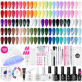 Beetles Gel Nail Polish kit with UV Light 108 PCS 55 Colors Valentines Gel Polish Set Base Coat Glossy Matte Glitter Top Coat Gel Polish Glitter Red Green Brown Purple Pink Cat Eye Gel Gift for Women