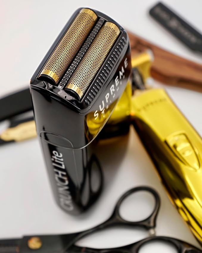 Supreme Trimmer 2-in-1 Crunch Lite Foil Shaver &amp T-Shaper Trimmer Set | ST5200 Beard Trimmer STF600 Electric Razor | Travel or at Home Hair Cutting Kit | Gold