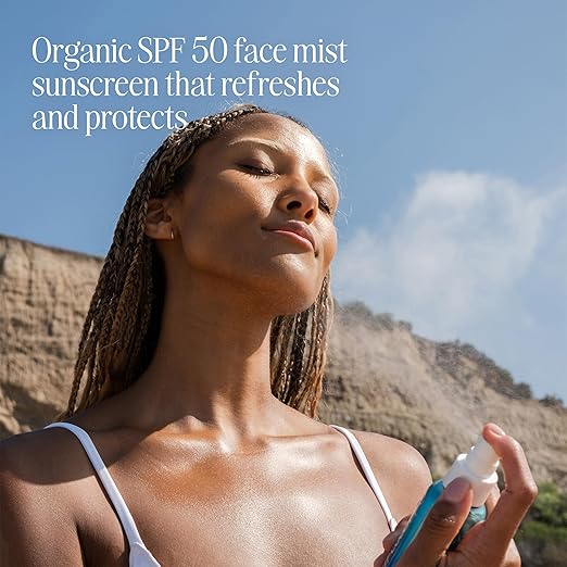 COOLA Organic Sunscreen SPF 50 Sunblock Face Mist Dermatologist Tested Skin Care for Daily Protection Vegan and Gluten Free Natural Fragrance 3.4 Fl Oz