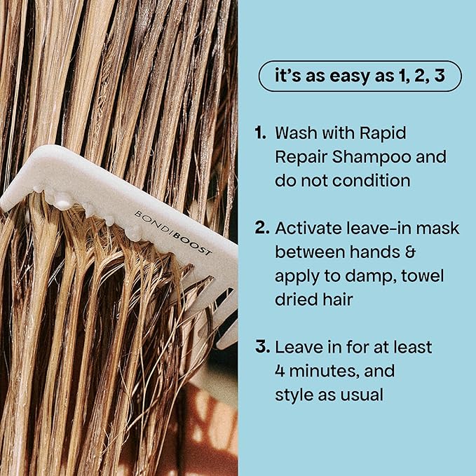 BONDIBOOST Rapid Repair Bond Builder + Leave-In Hair Treatment for Dry Damaged Hair [3.38 fl oz] Strengthens &amp Restores + Advanced Hair Repair Solution for Healthier &amp Shinier Results