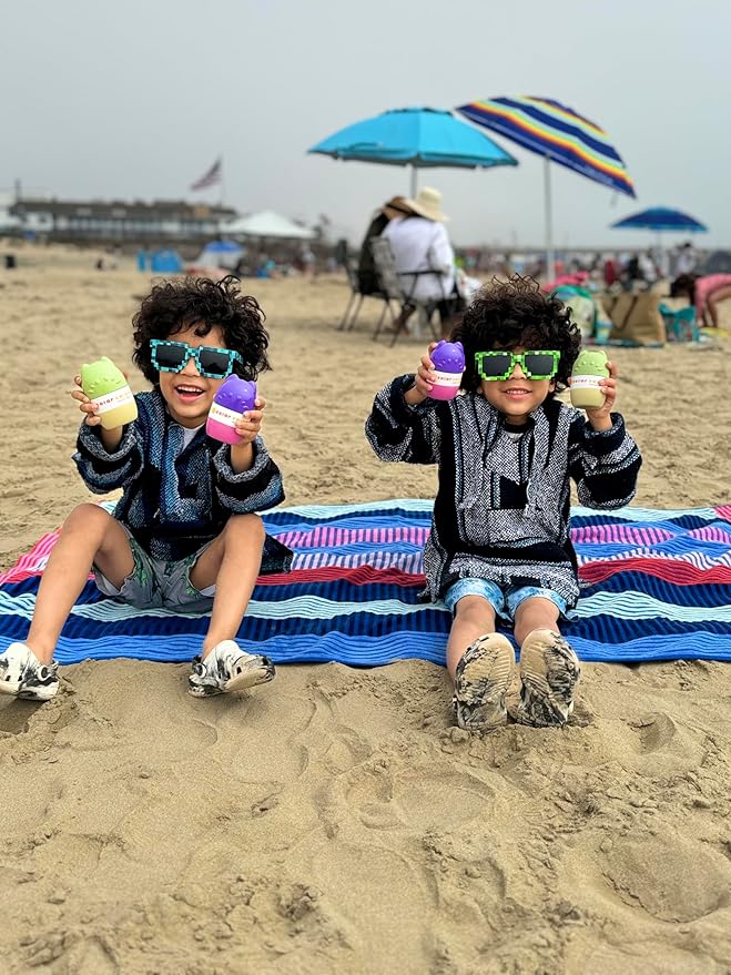 Sunscreen Applicator - Refillable Roll On for Kids &amp Adults Mess-Free Sunscreen Roller &amp Sponge Dispenser Portable Sun Protection Ideal for Travel &amp Outdoor Use (Olive &amp Purple)