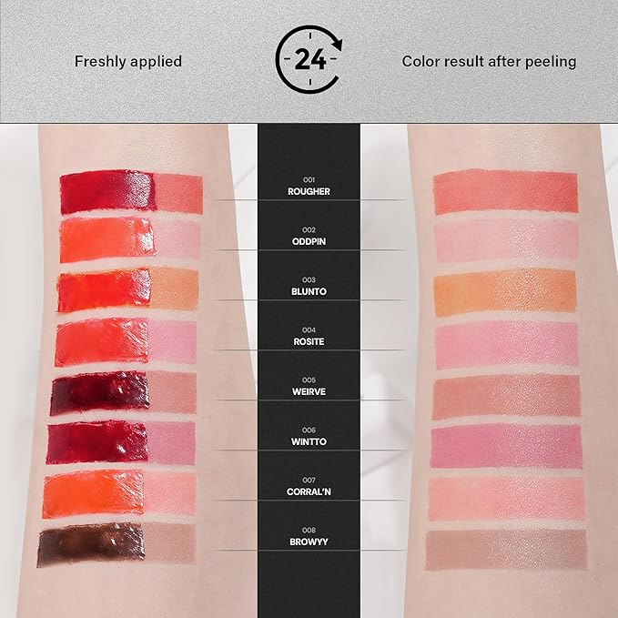 Liptique Korean Lip Stain Peel Off - 24 Hour Long Lasting Lip Tattoo Waterproof &amp Transfer Proof Nourishing &amp Hydrating Lip Tint for Women Instant Plumping Lip Tints Peel Off (002 ODDPIN)