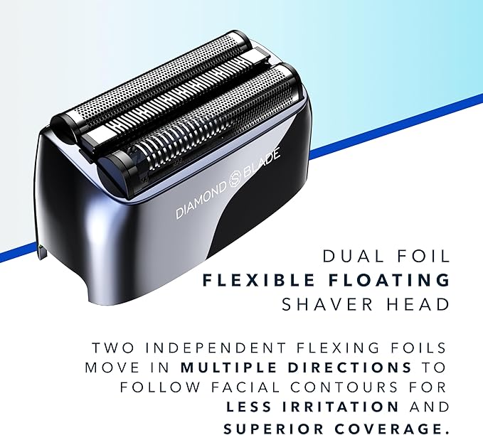 Blade &amp Stone PS501 Foil Shaver for Men ? Dual Foil Cordless Shaver with Graphene-X Blades and 8000 RPM Digital Motor ? All-Metal Rechargeable Wet and Dry Razor ? Dark Night