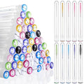 200 Pieces Mascara Wand Tube Set 100 Pcs Lash Spoolies for Eyelash Extensions 100 Pcs Diamond Empty Mascara Brush Disposable Colorful Eyebrow Applicator Makeup Tool (Bright)