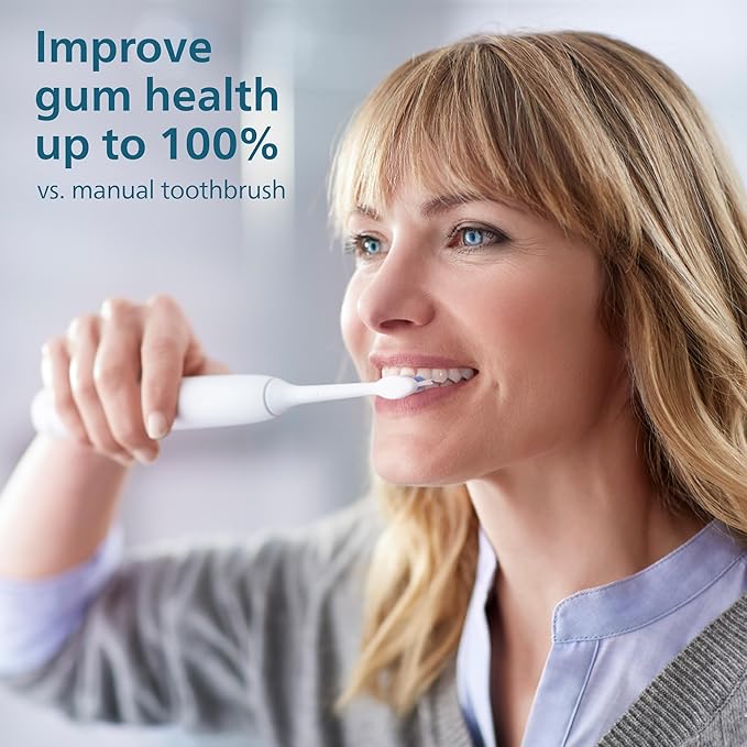 Philips Sonicare Compact Flosser 1000 Purple ProtectiveClean 5300 Rechargeable Electric Toothbrush and 2PK Compact Nozzle Bundle
