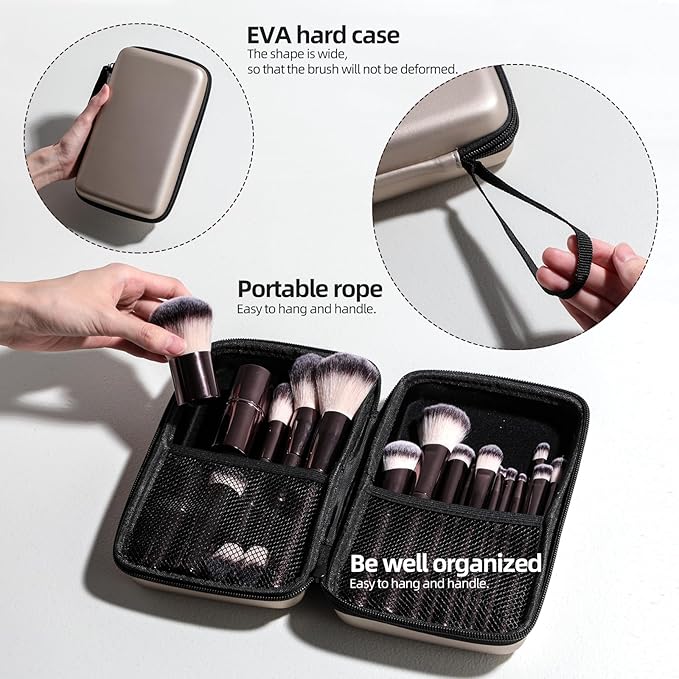 Professional Makeup Brushes BS-MALL With Travel Case - Kabuki Brush Eyeshadow Brush Concealer Brush Blush Brush Bronzer &amp Foundation Brush 20 Pcs Labeled Daily Use &amp Versatile Occasions