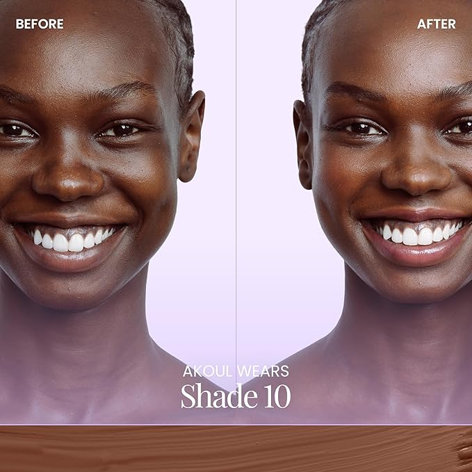 Naked Sundays BeautyScreen??SPF 50 Mineral Peptide Foundation Tint ? 2-in-1 Skin Tint &amp Mineral Sunscreen | Radiant Buildable Coverage Acne-Safe Infused with Peptides (10 Deep Neutral 1.01 oz)