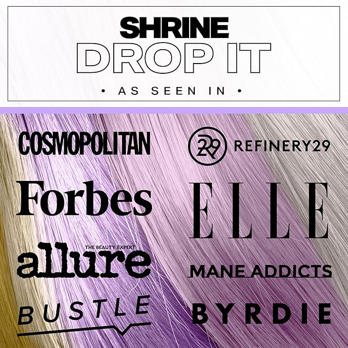 Shrine Drop It - Hair Toner - Temporary Hair Color - Rich Natural Autumn &amp Winter Shades - Semi-Permanent Dye - Vegan &amp Cruelty-Free - Multi-Use - 200 Drops Per Bottle (LILAC TONER)