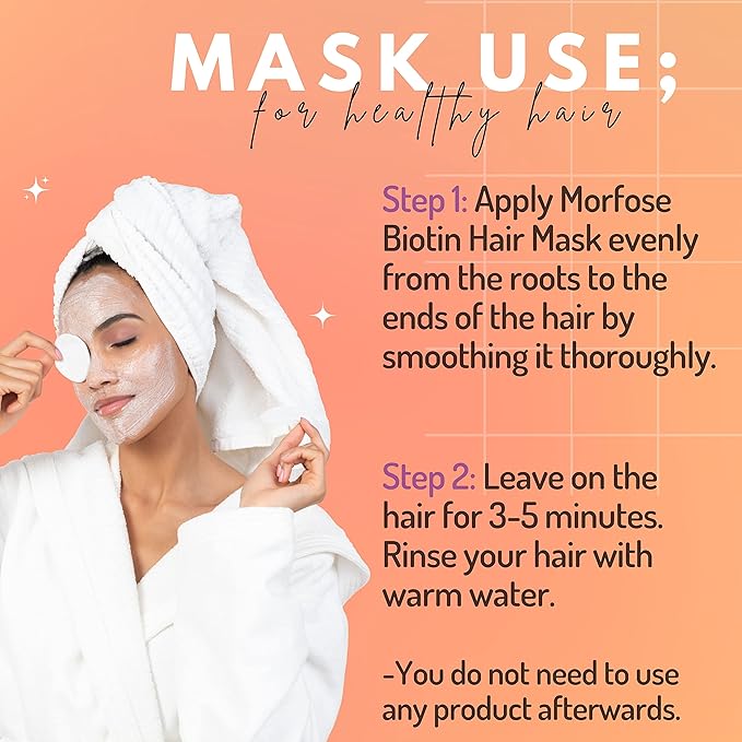 Morfose Professional Biotin Hair Mask for Dry Damaged or Brittle Strands Repairs and Protects Soft Smooth and Healthy Hair reduces Brakage and Split-Ends (large 16.9 Fl Oz)