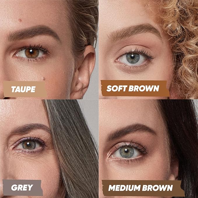 Kosas Brow Pop - Longwear Eyebrow Makeup Dual-Sided Defining Pencil with Castor Oil for Soft Natural Look of Real Hair -Grey