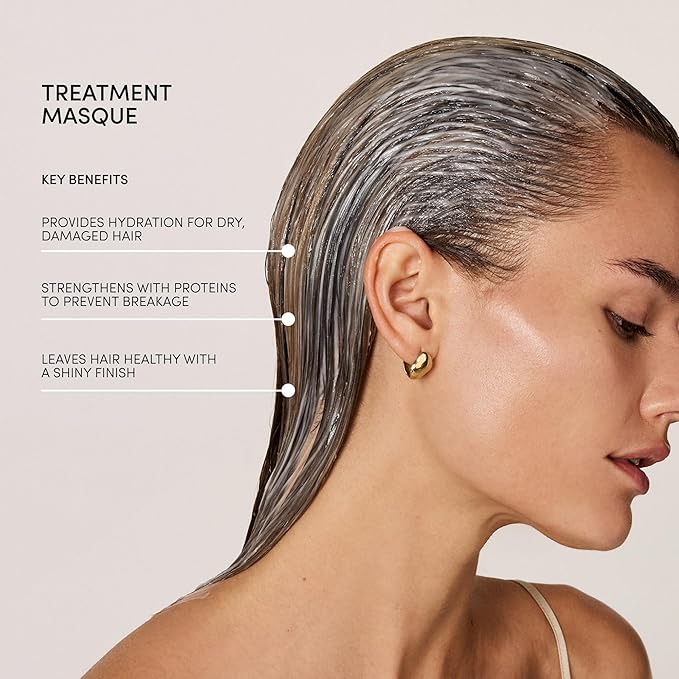 OUAI Fine to Medium Hair Treatment Masque - Mask for Hair Repair Hydration and Shine - With Shea Butter Keratin and Panthenol - Paraben Phthalate and Sulfate Free (3.4 Oz)