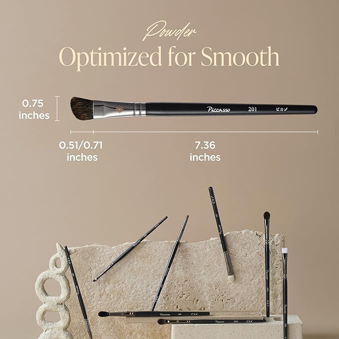 Piccasso 201 Nose Shading Brush ? Soft Hair Makeup Brush for Nose Shaper and Face Makeup Small Angled Brush for Precise Contouring and Blending Korean Professional Beauty Tool for Daily Use