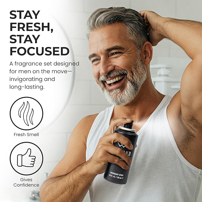 LEG3ND Gift Set - Men's Fragrances Bundle with 3.4oz EDP Spray (Italian Bergamot &amp Patchouli) + 4.0oz All Over Body Deodorant for Men (Amber &amp Cedarwood Blend)