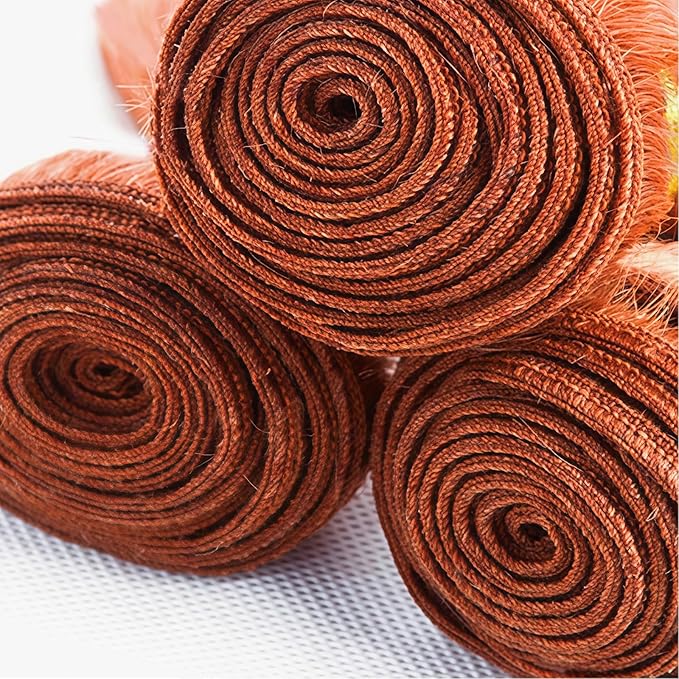 Orange Straight Human Hair Bundles 24 26 28 Inch Brazilian Remy Virgin 10A Straight 3 Bundles Human Hair Hair Extensions Bundles Orange