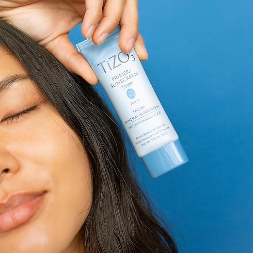 TiZO3 Facial Mineral Sunscreen and Primer Tinted Broad Spectrum SPF 40 with Antioxidants Sheer matte finish Fragrance-Free Oil-Free Dermatologist-recommended PA+++ 1.75 oz