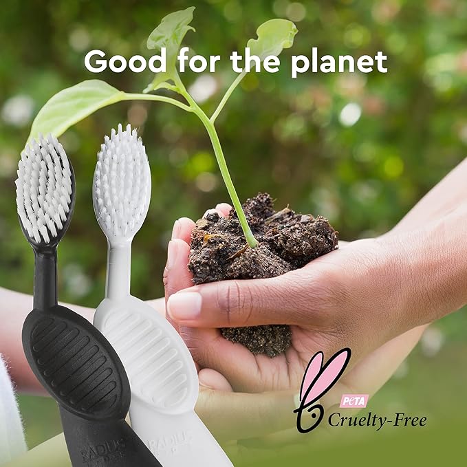 RADIUS Flex Brush with Soft Bristles Toothbrush BPA Free &amp ADA Accepted Designed to Improve Gum Health &amp Reduce Issues - Left Hand - Assorted - Pack of 6
