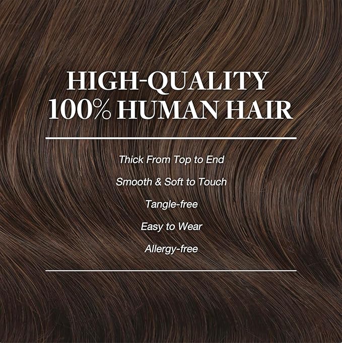 GOO GOO Clip in Hair Extensions Real Human Hair Remy Human Hair Extensions Clip ins for Women Natural Human Hair 20inch 200g 7Pcs #4A Chocolate Brown